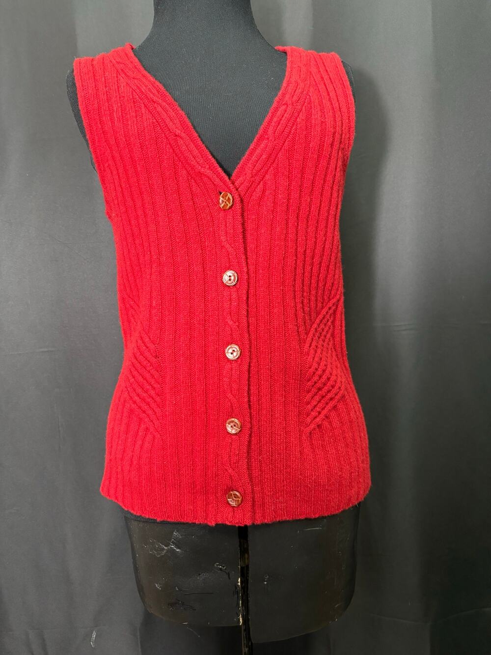 Vintage Pendleton Woolen Mills Red Classic Vest Woman's Small, Button Up